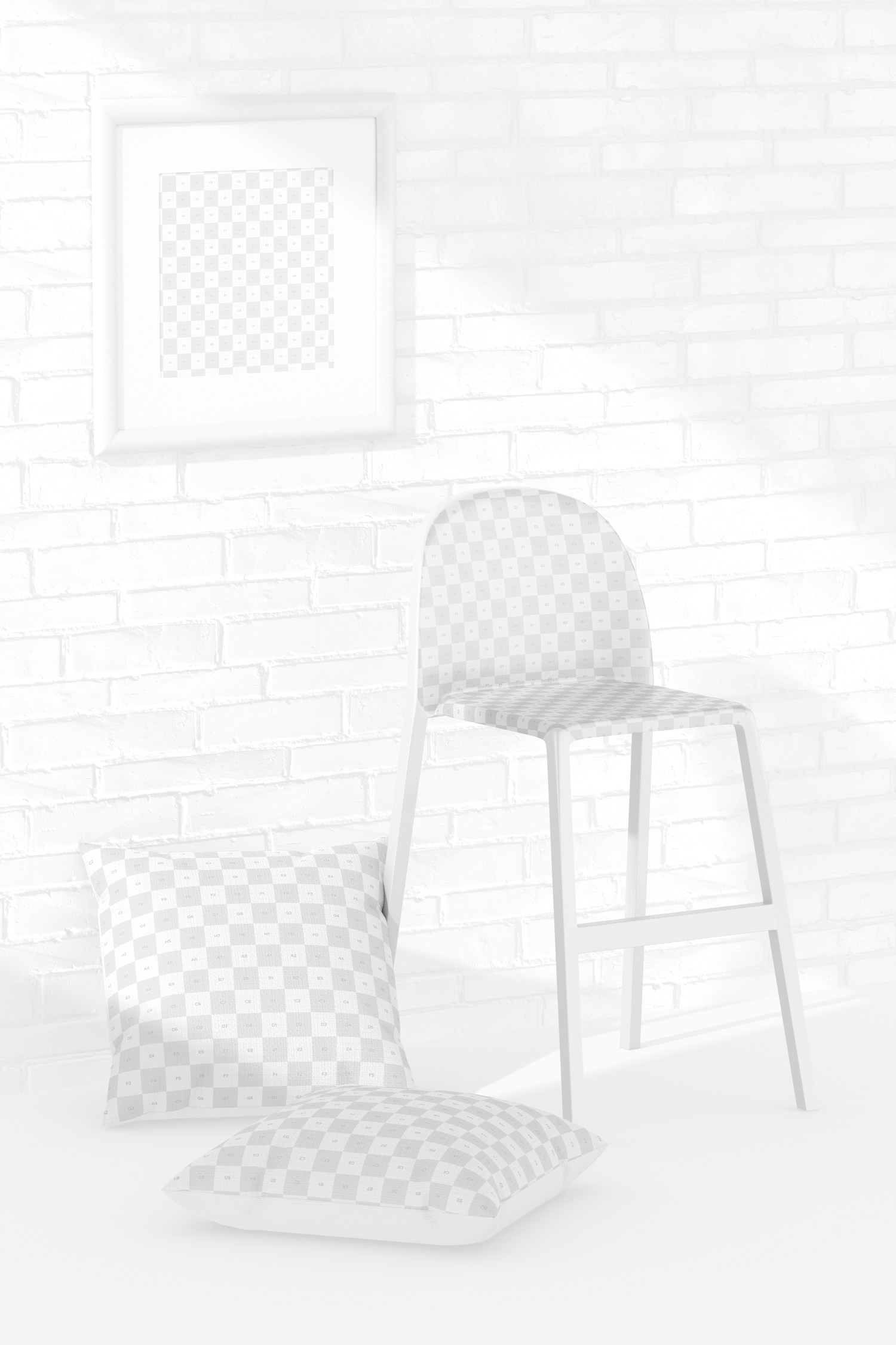 Plastic High Chair for Kids Mockup, Perspective