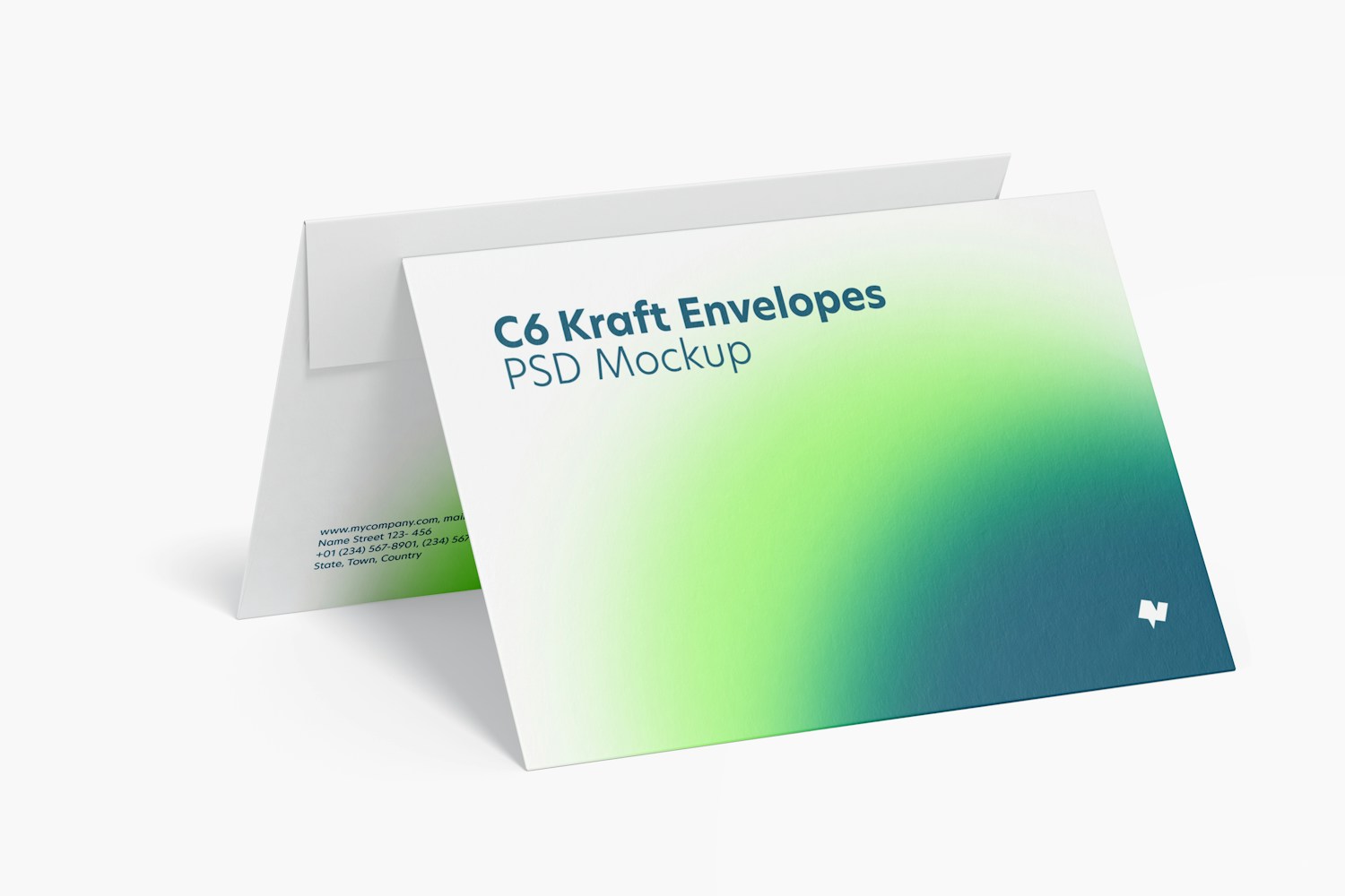 C6 Kraft Envelopes Mockup, Right View