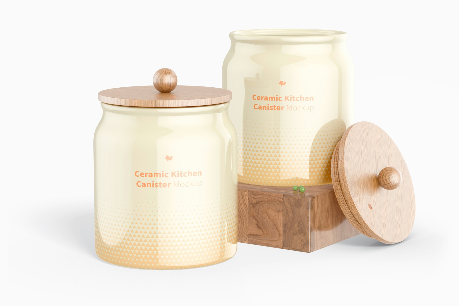 Ceramic Kitchen Canisters Mockup