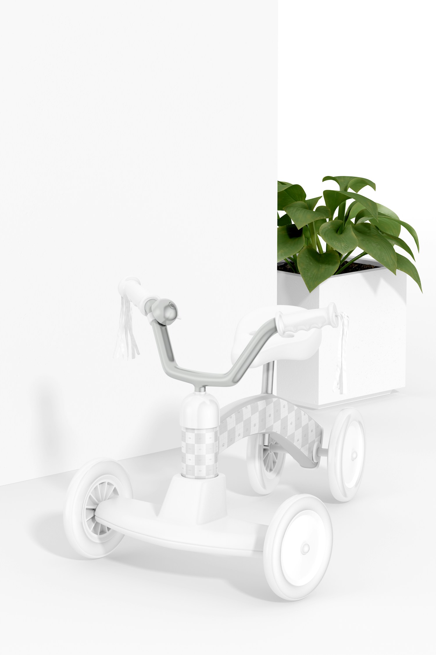 Retro Tricycle Mockup, with Plant Pot