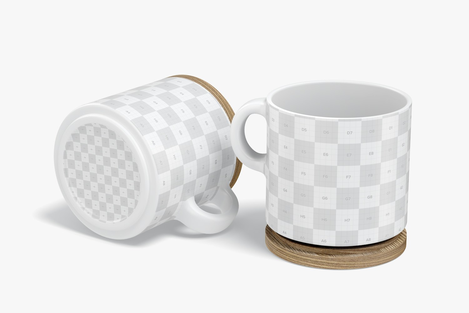 10 oz Ceramic Mugs with Bamboo Lid Mockup