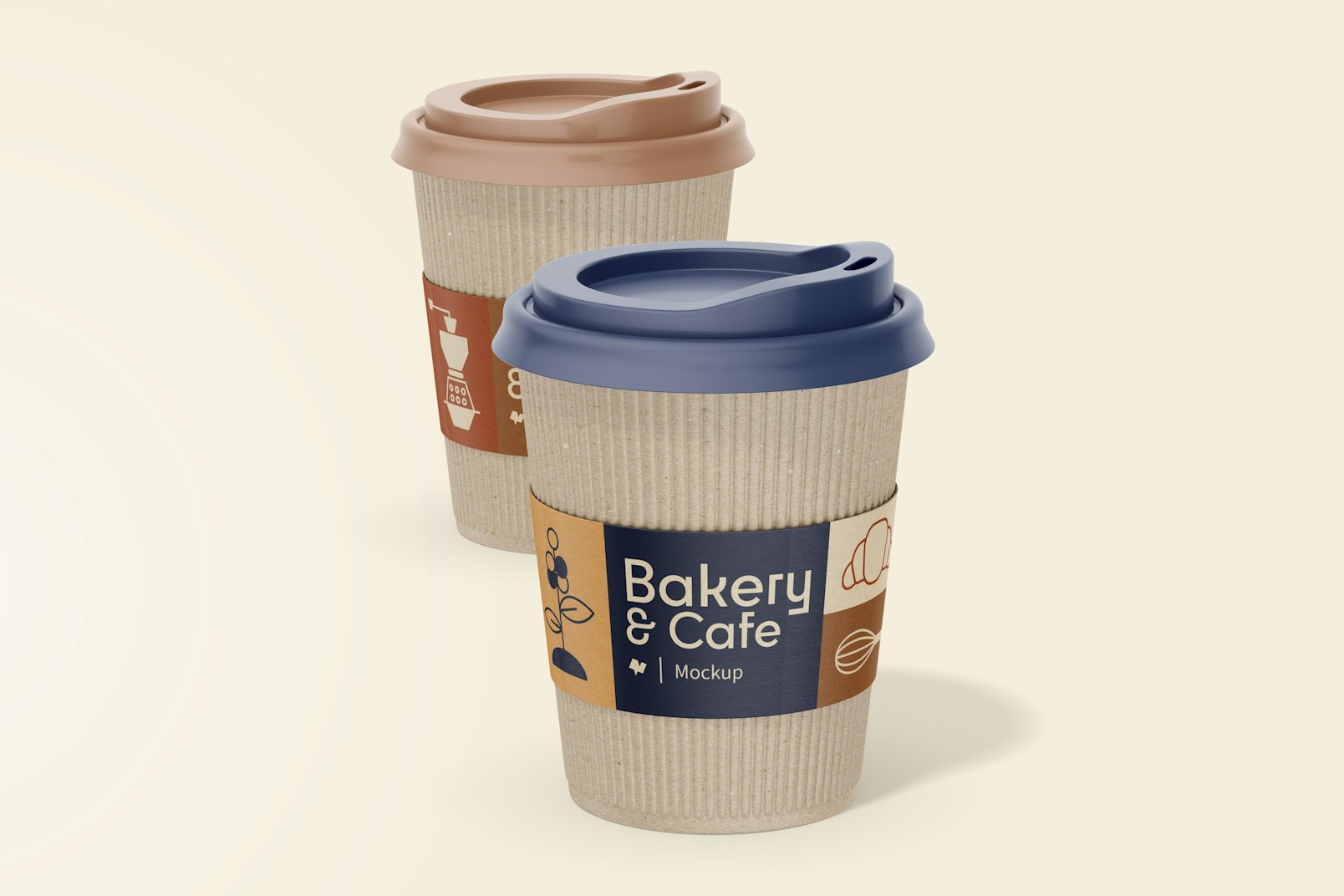 4 oz Paper Coffee Cup with Lid Mockup, Right View