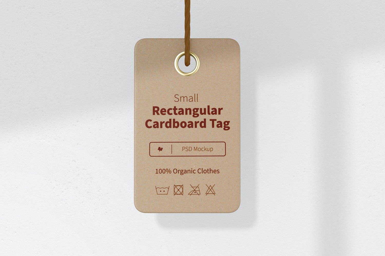 Small Rectangular Cardboard Tag Mockup, Front View