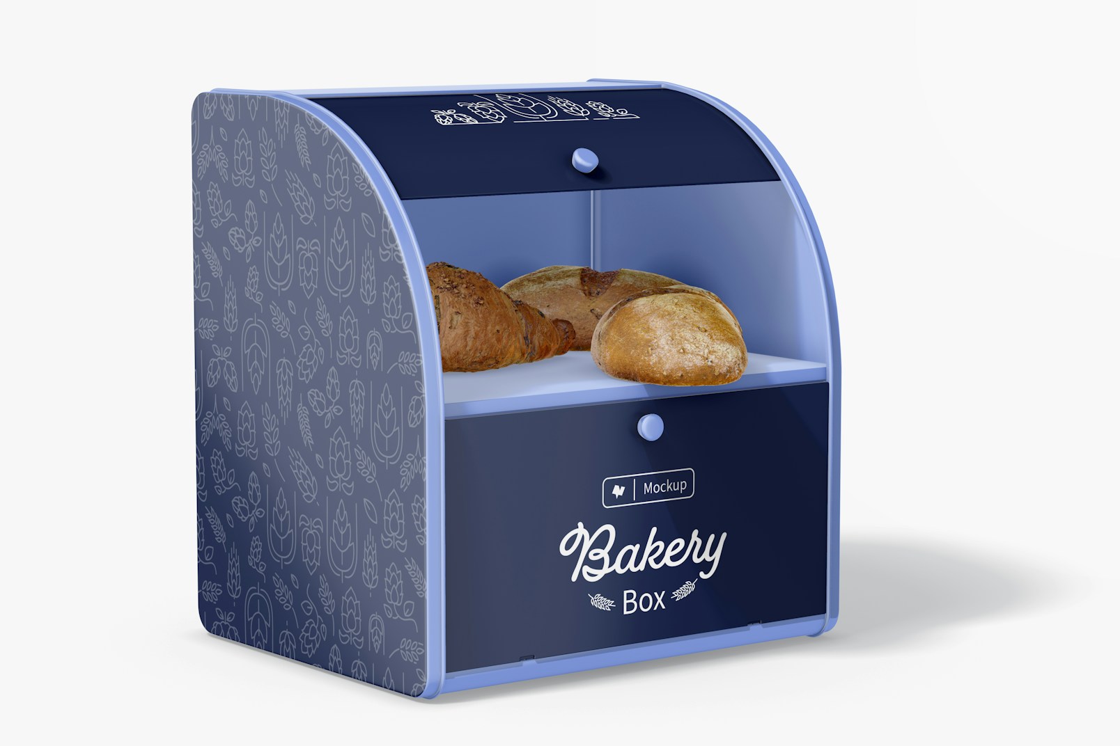 Two Tier Bakery Box Mockup, Left View
