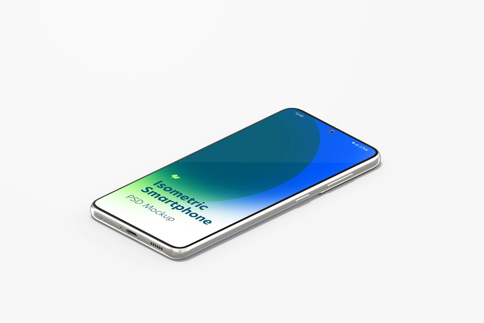 Maqueta de Samsung S21 Isométrico, Vista Derecha