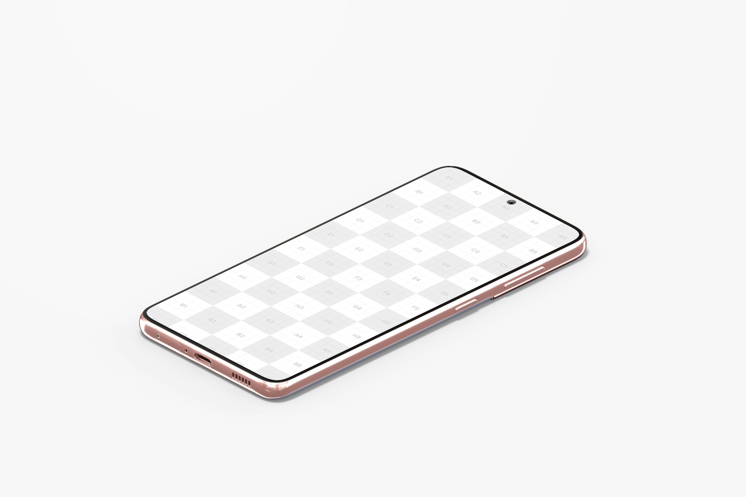 Isometric Samsung S21 Mockup, Right View