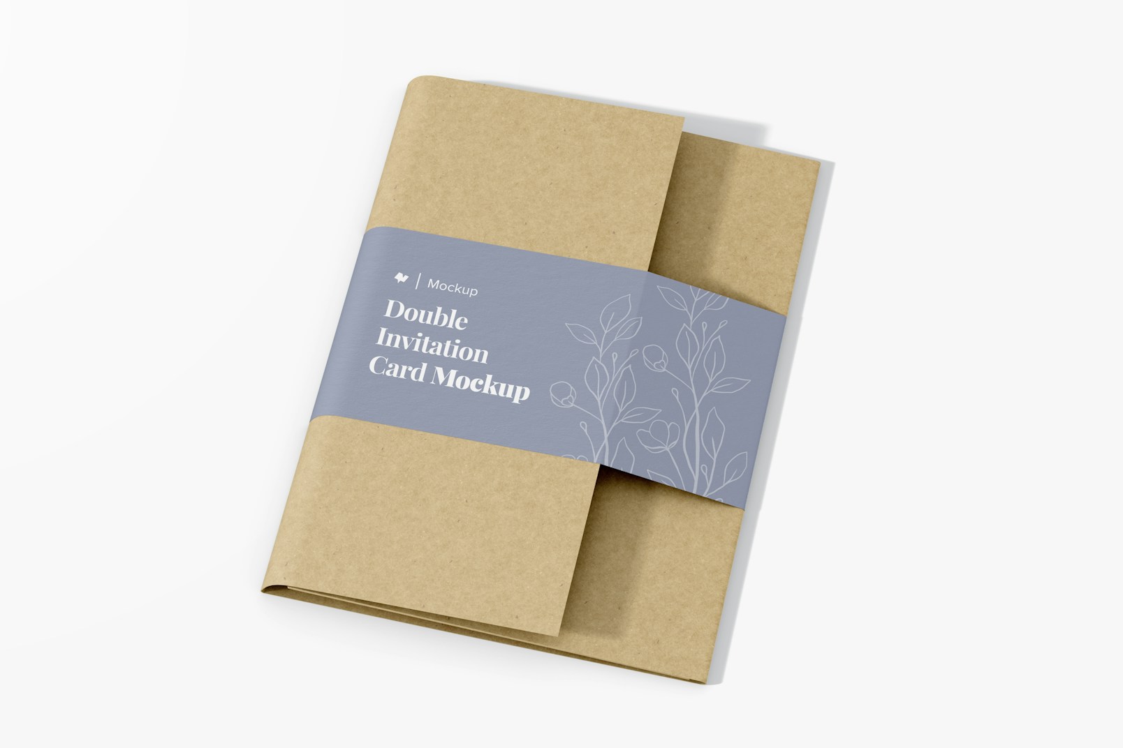 Double Invitation Card Mockup, Top View