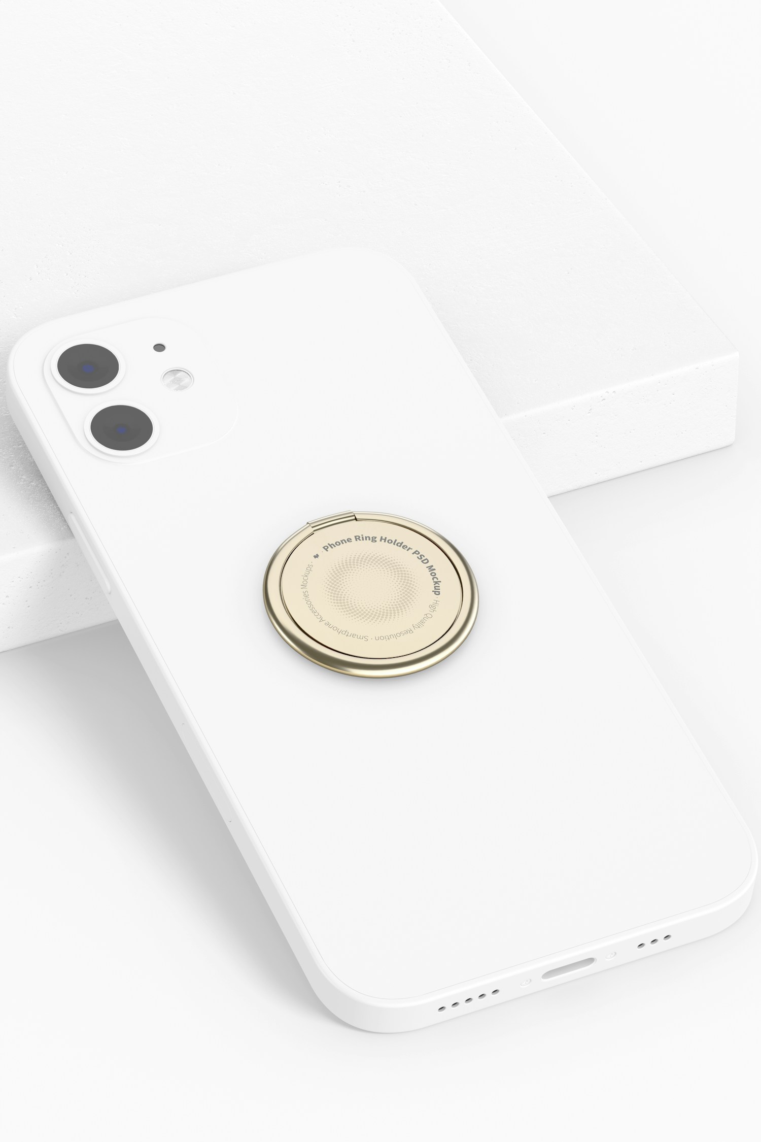 Phone Ring Holder Mockup, Closed Phone Ring Holder Mockup, Closed