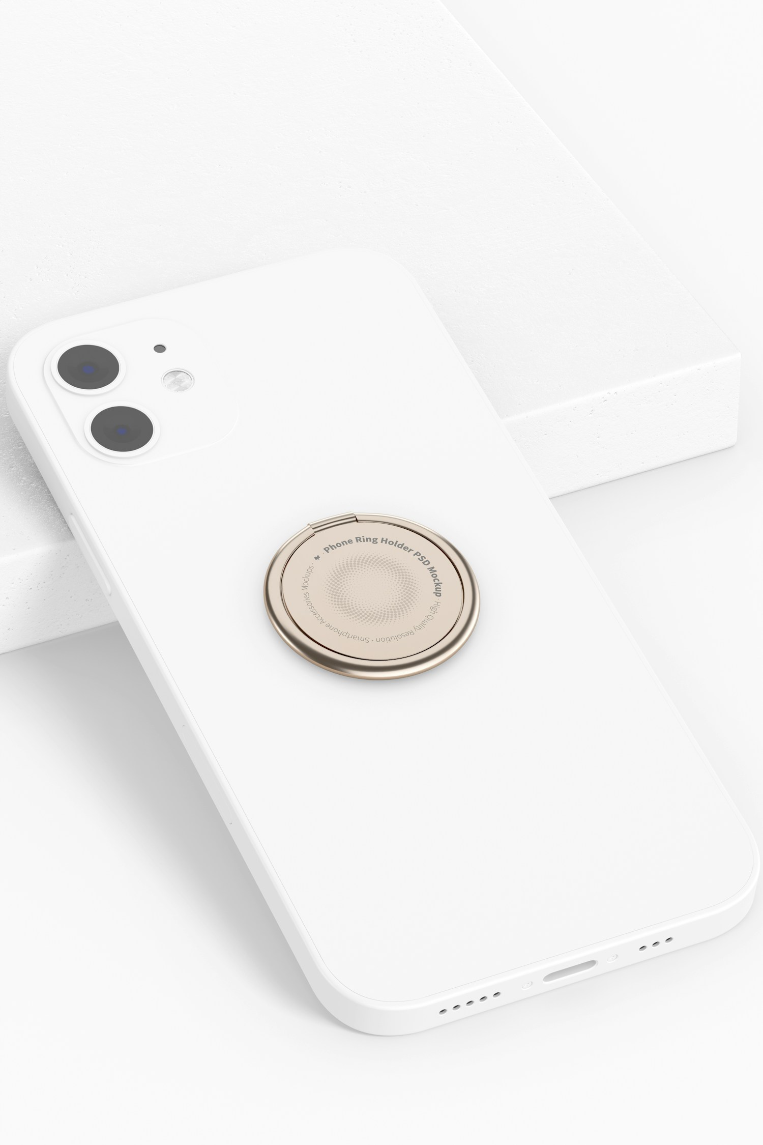 Phone Ring Holder Mockup, Closed Phone Ring Holder Mockup, Closed
