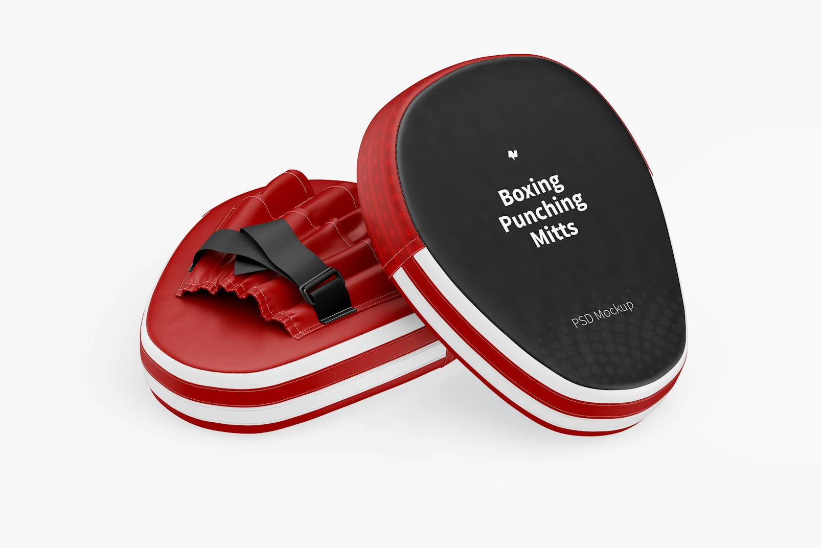 Boxing Punching Mitts Mockup, Isometric View