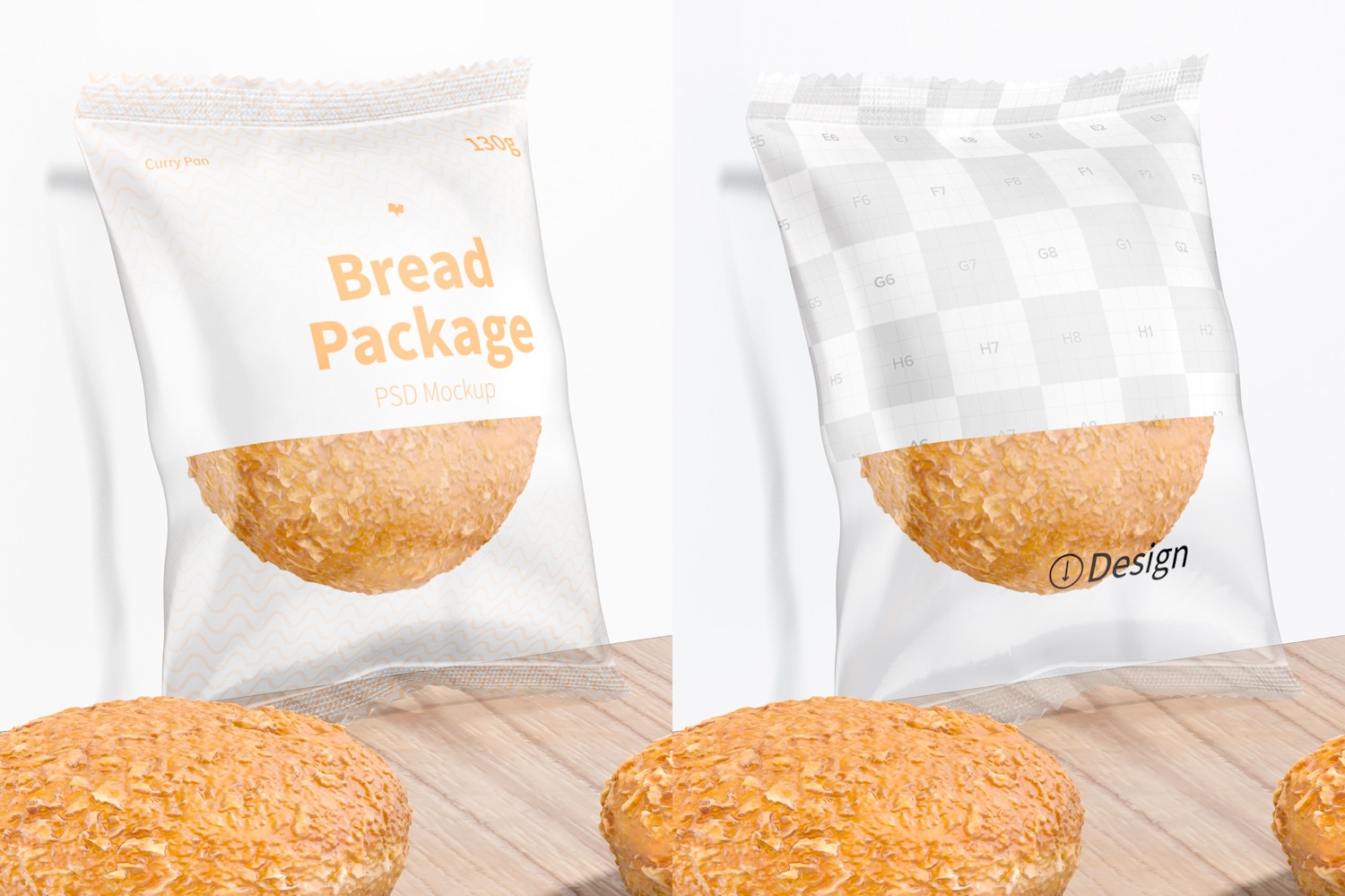 Bread Package Mockup, Leaned