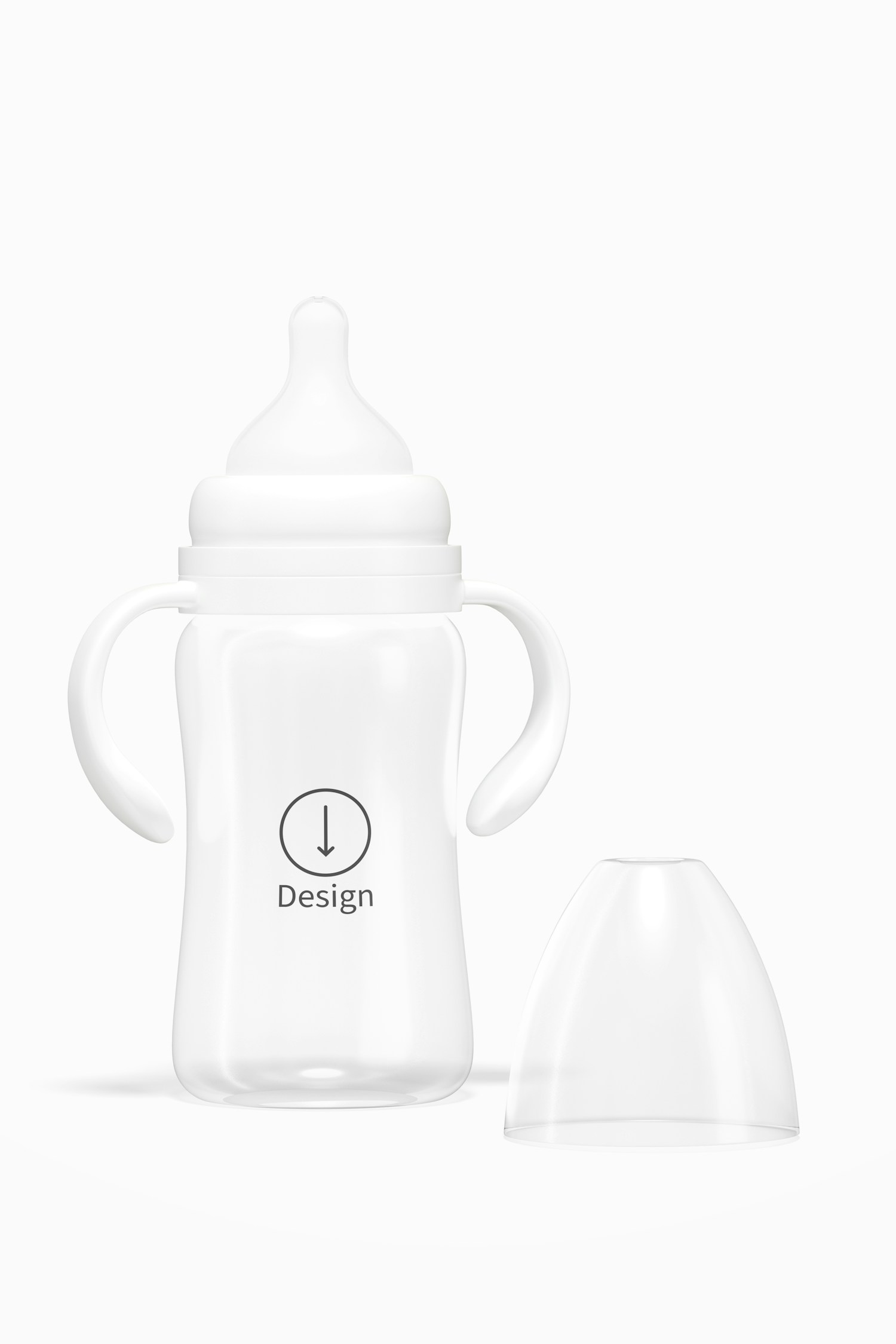 300ml Baby Milk Bottle Blister Mockup, Front View