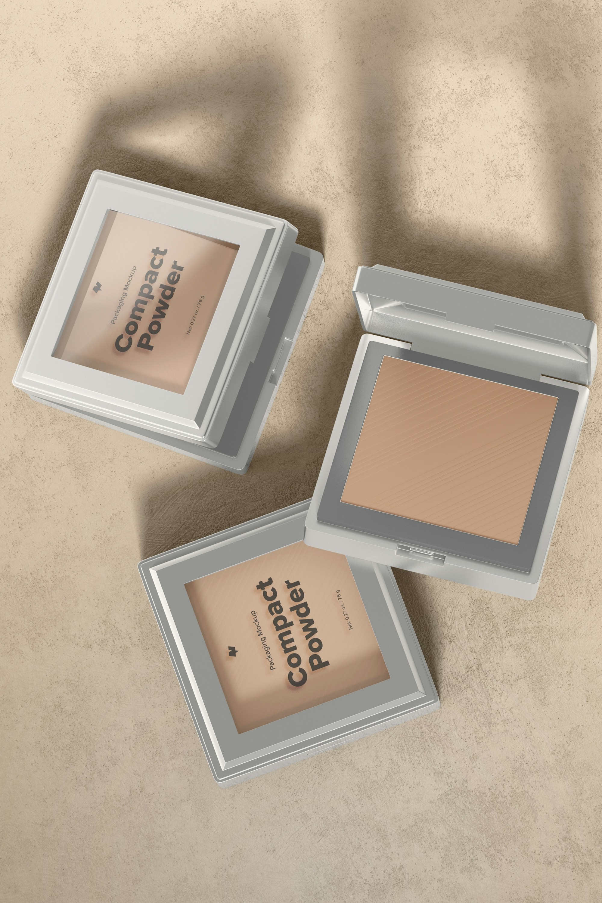 Compact Powder Packaging PSD Mockup, Top View – Original Mockups