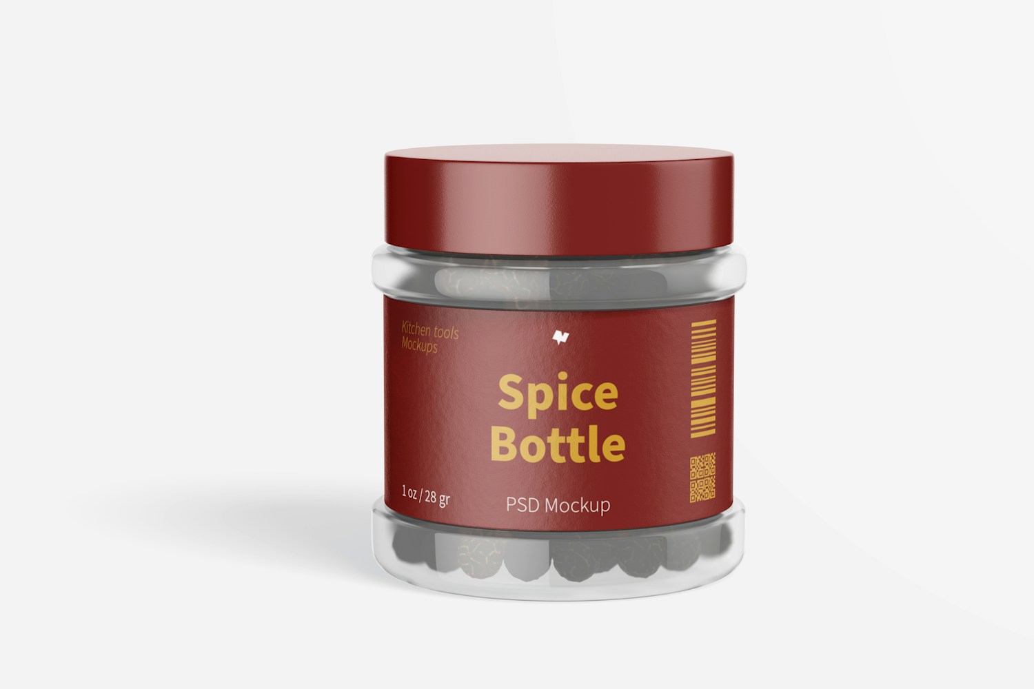 1 oz Clear PET Spice Bottle Mockup