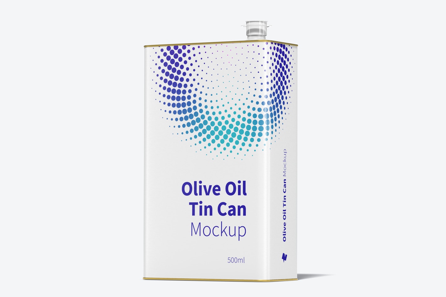 500ml Olive Oil Rectangular Tin Can Mockup