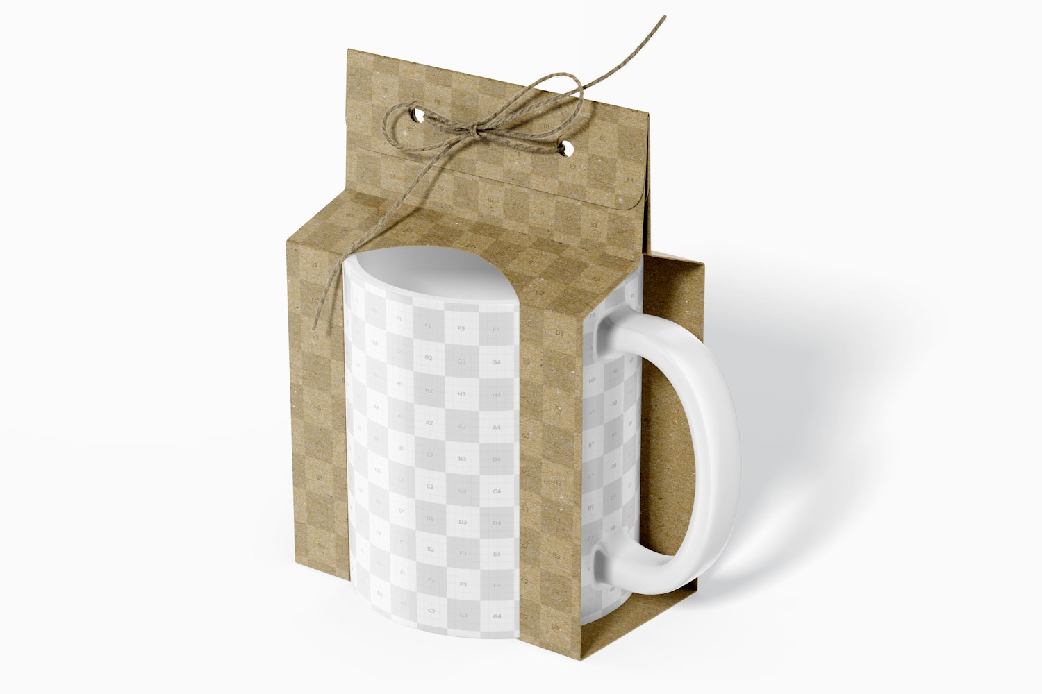 Paperboard Cup Holder Mockup, Right View