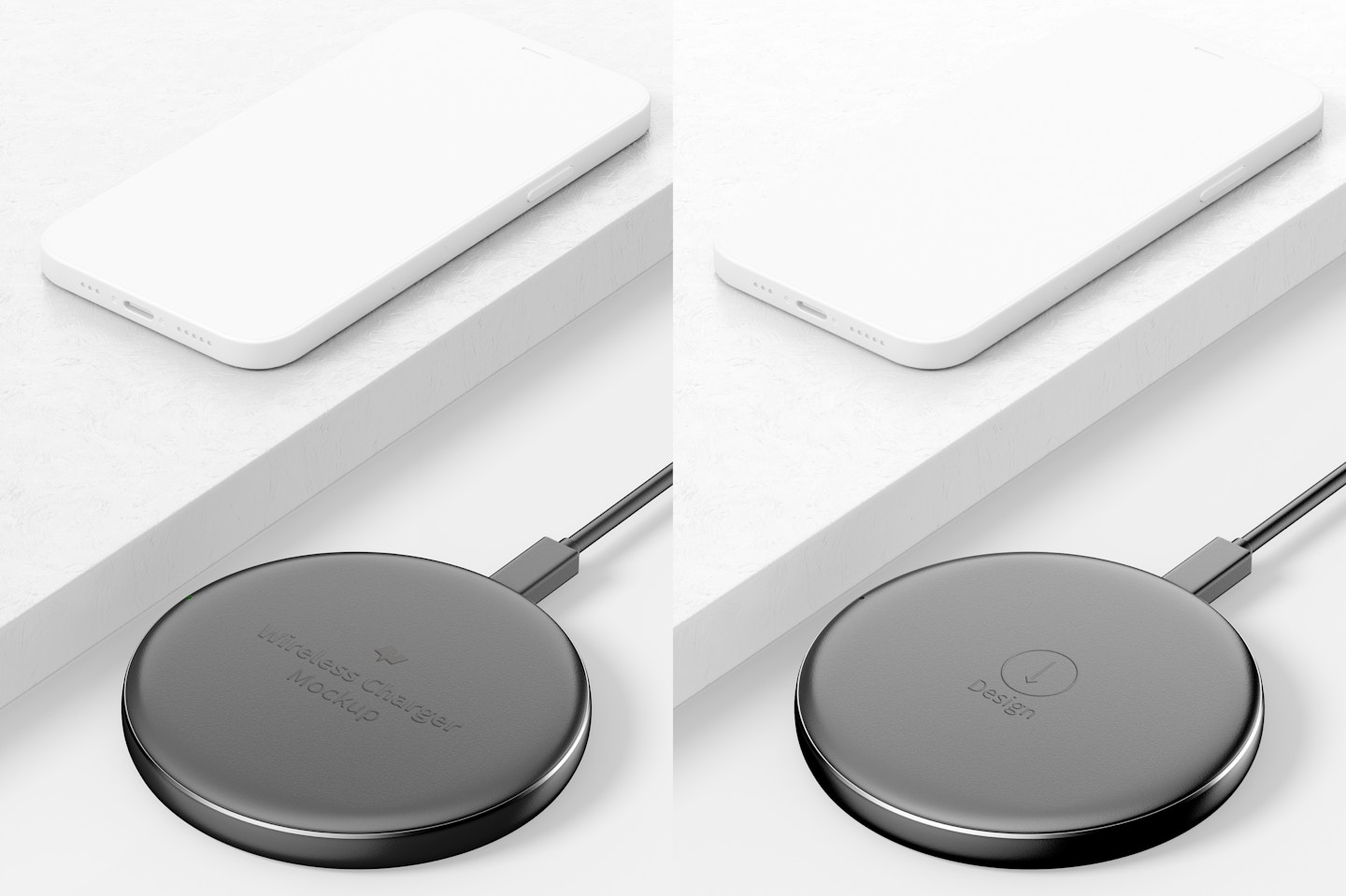 Wireless Charger Mockup, Perspective View