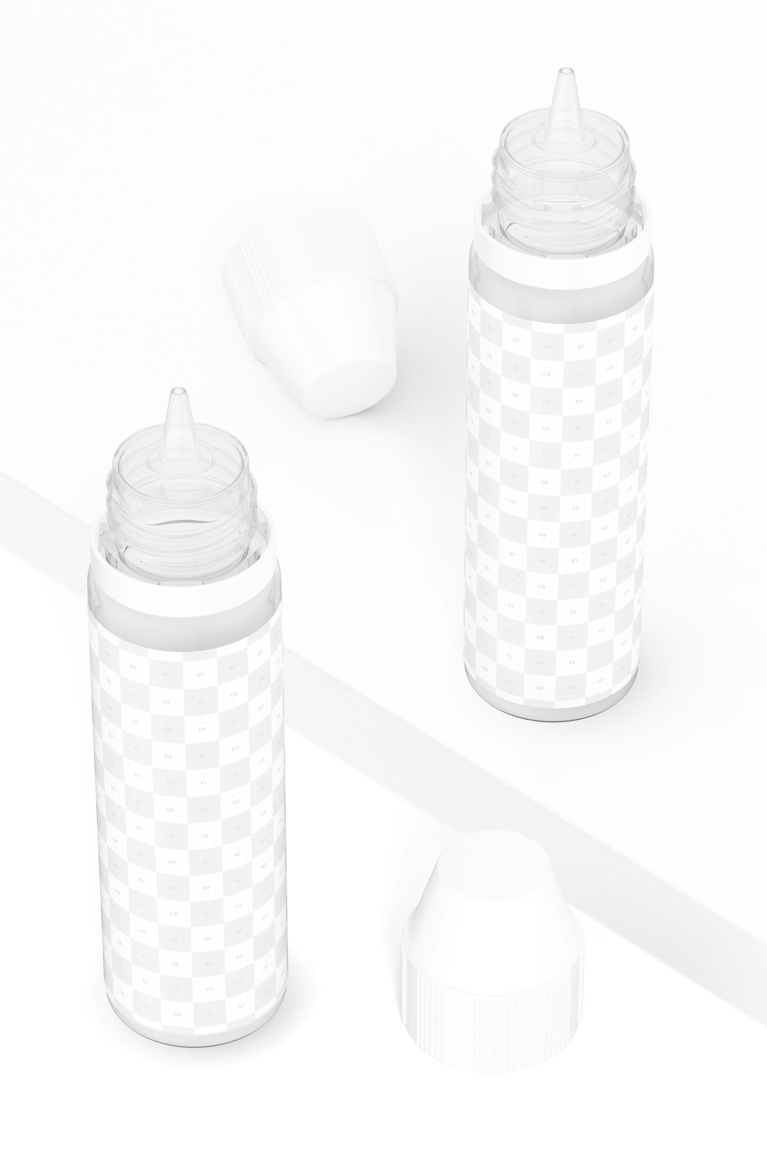 50 ml Bottles for Electronic Vaper Mockup, Perspective