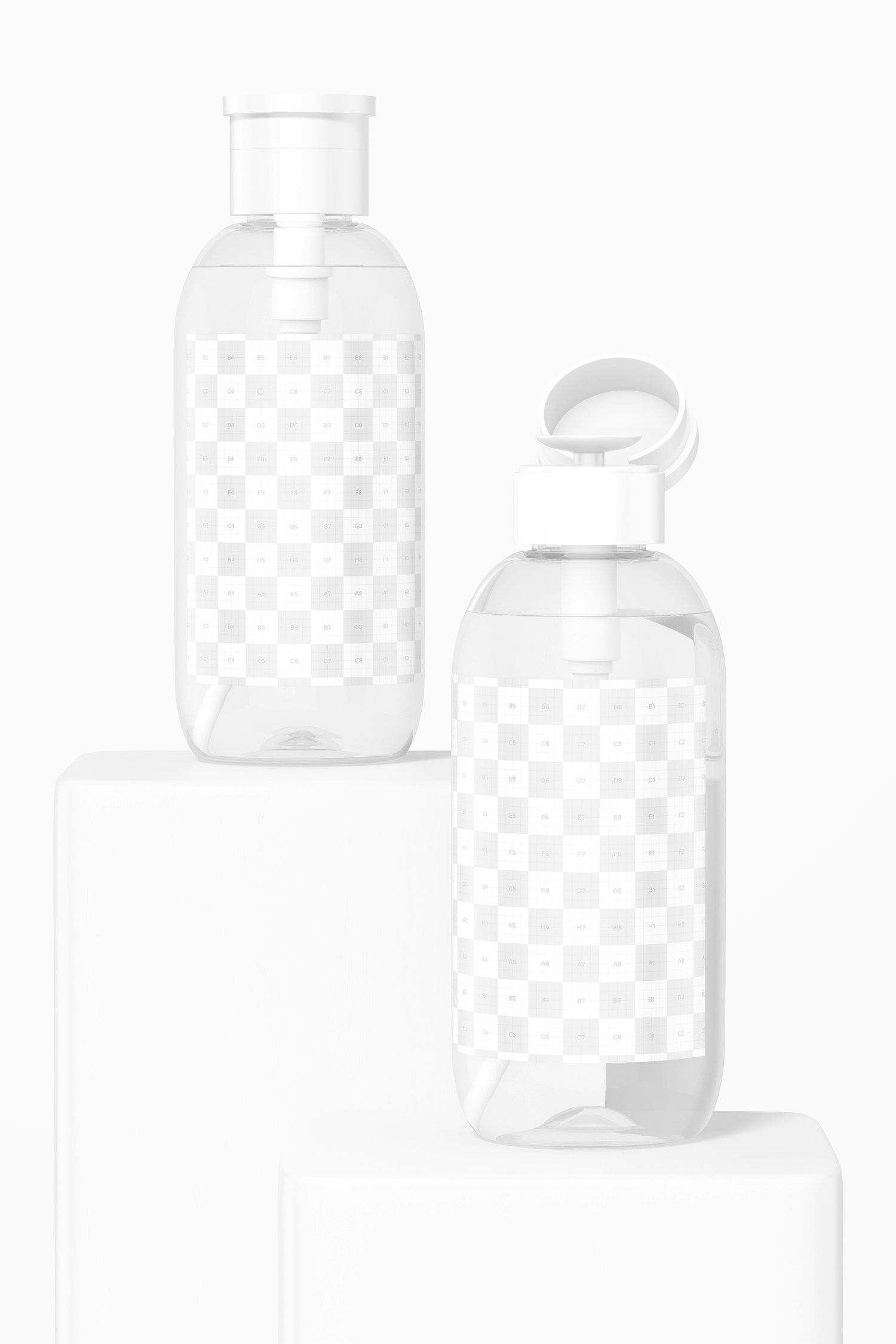 Micellar Water Bottles on Podiums Mockup