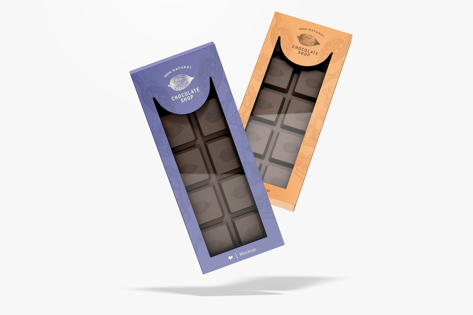 Chocolate Boxes with Window Mockup, Falling