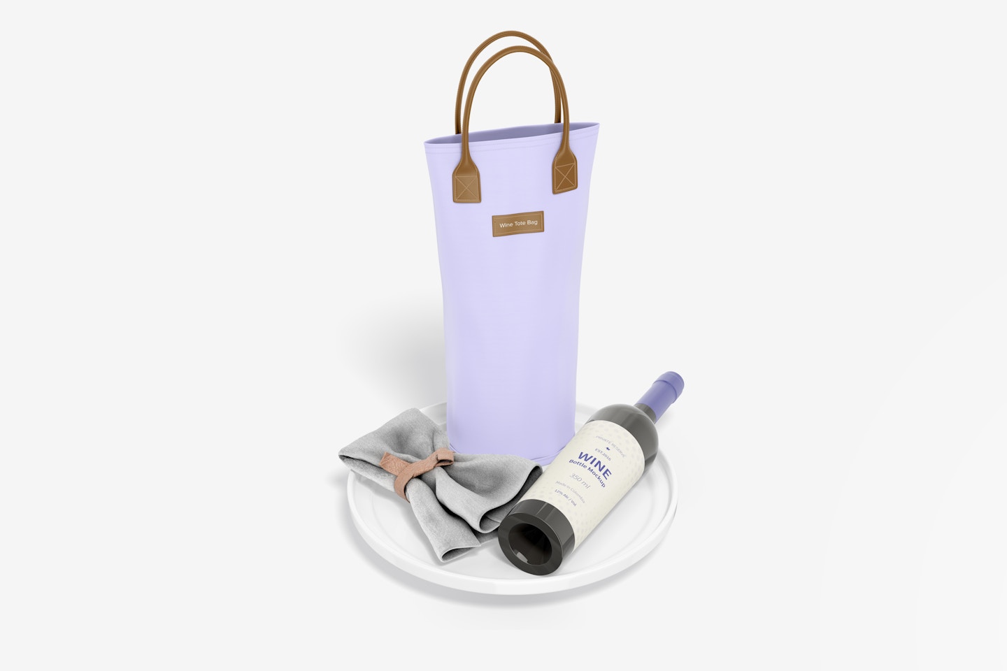 Wine Tote Bag Mockup, Perspective