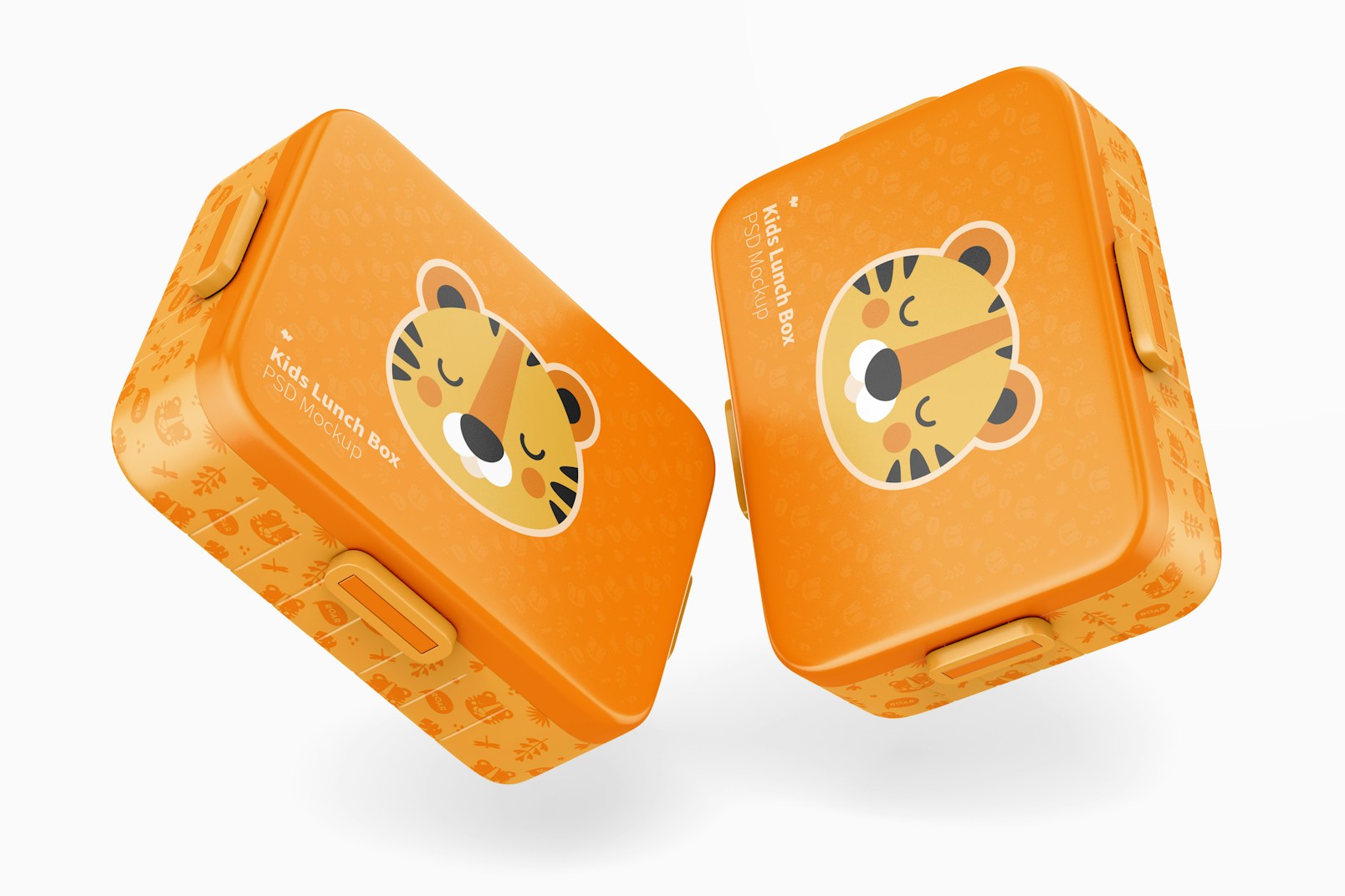 Kids Lunch Boxes Mockup, Falling