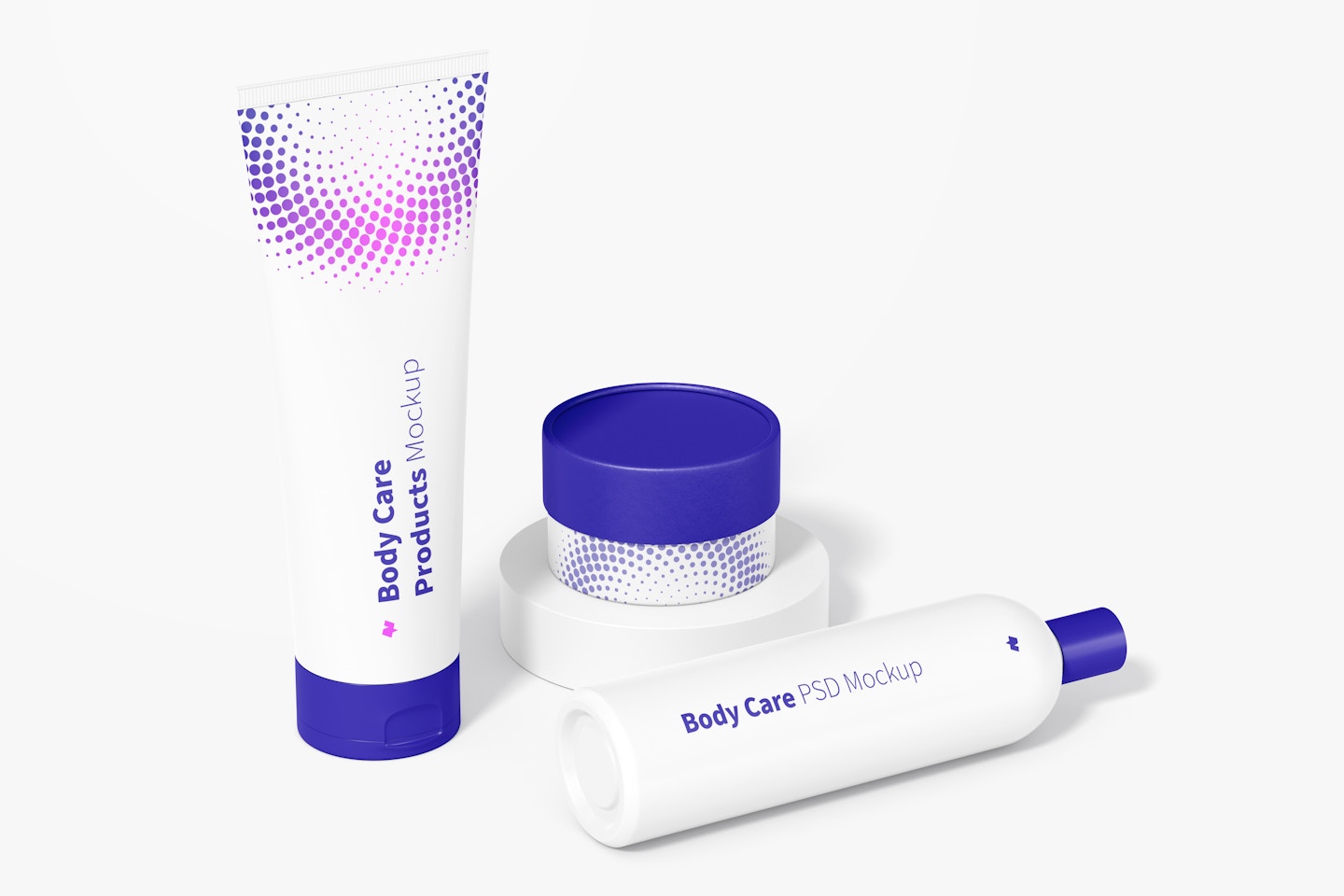 Body Care Products Scene Mockup, Left View