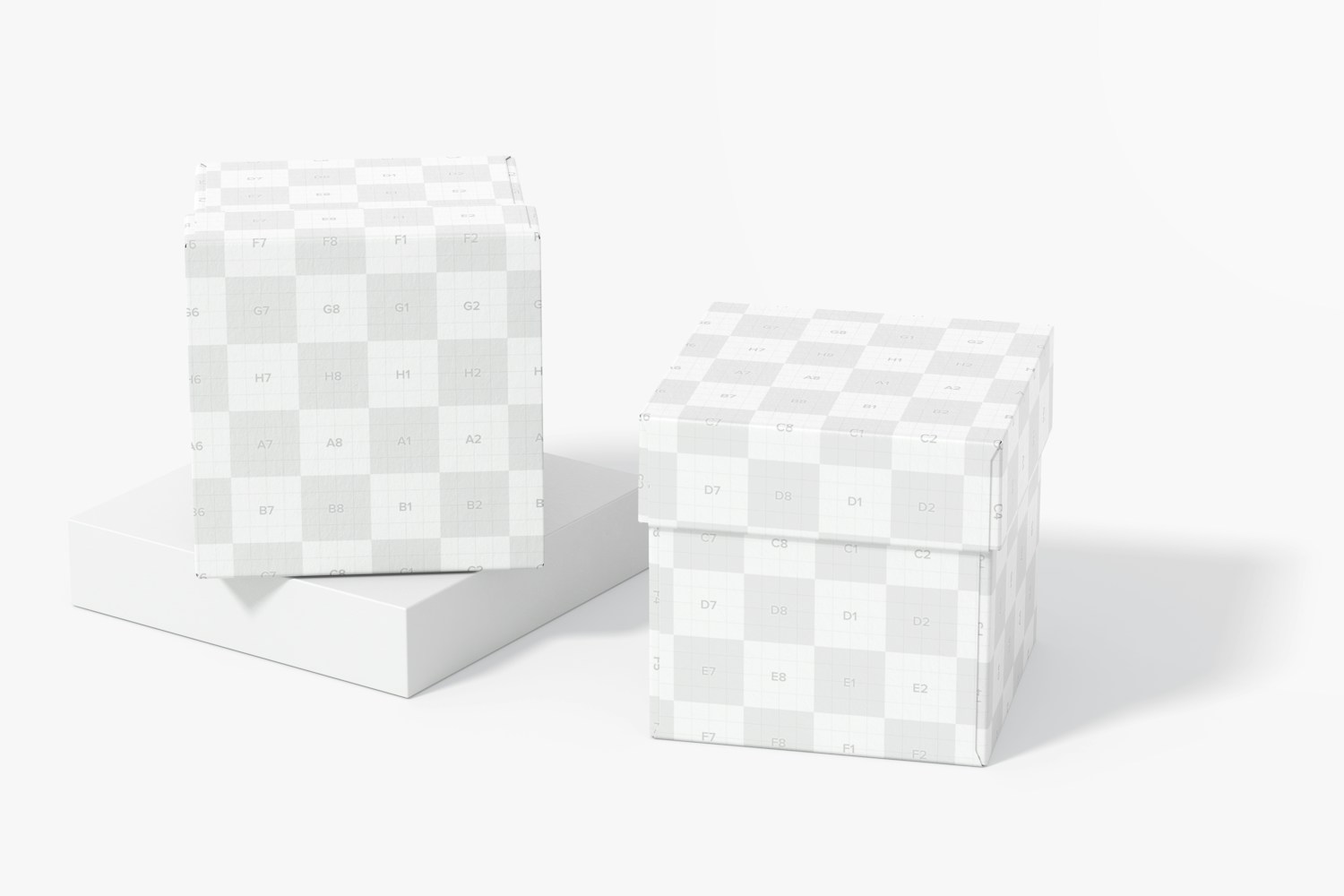Big Cube Gift Boxes Mockup, Perspective