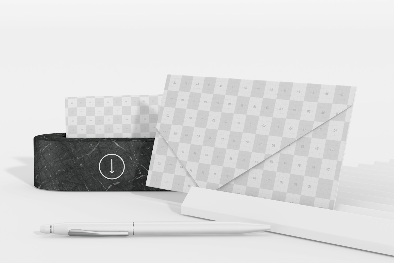 Corporate Paper Envelope with Card Holder Mockup