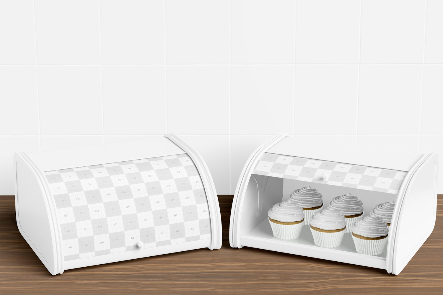Food Boxes with Roll Top Lid Mockup