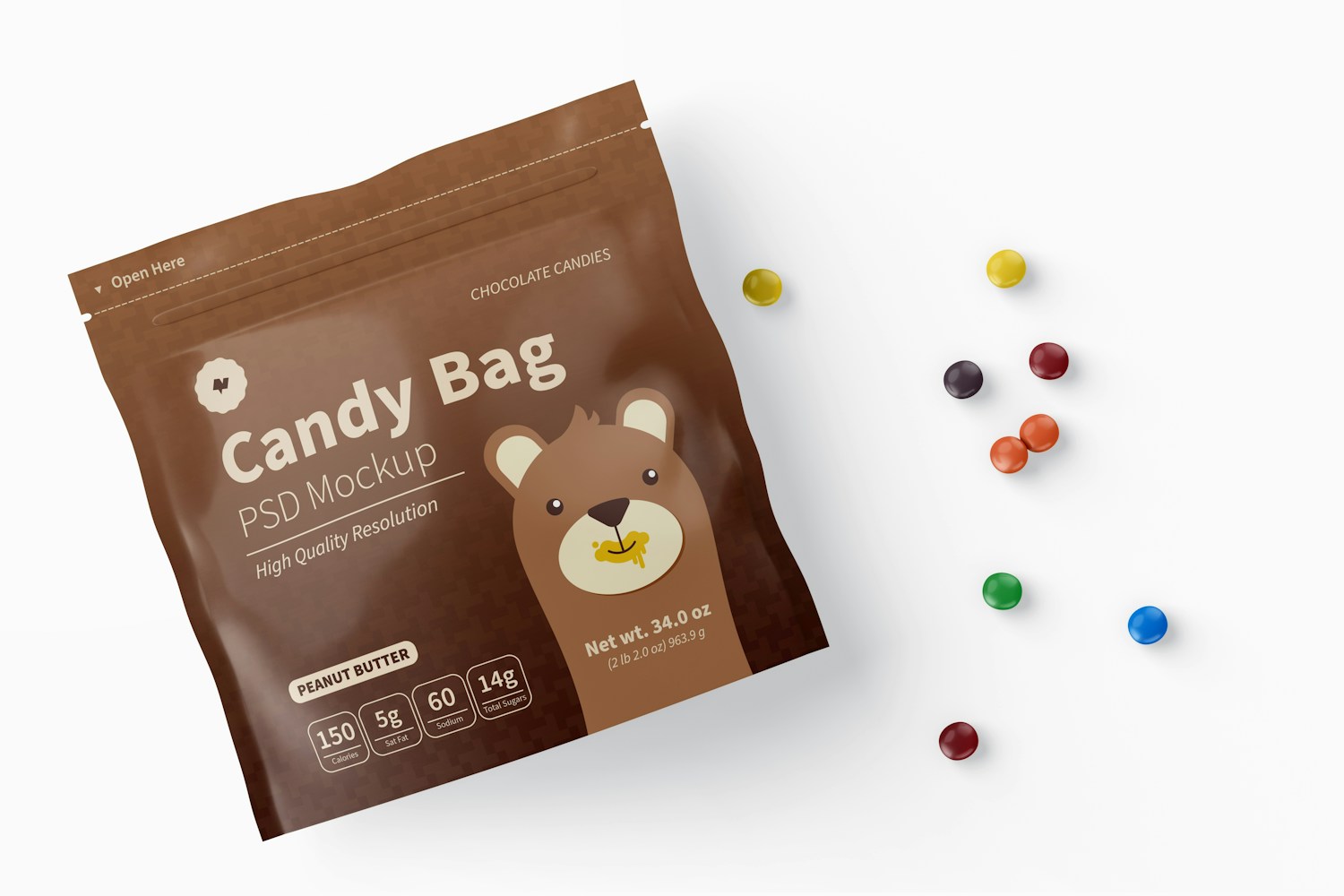 Candy Bag Mockup, Perspective