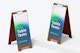 Wood Table Tents with Clip Mockup, Right View