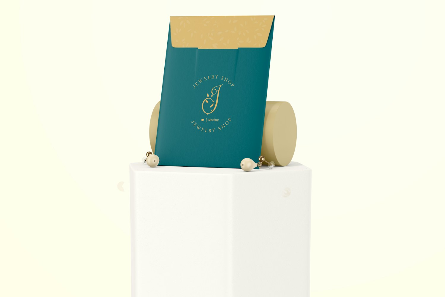 Envelope for Jewelry Mockup, Leaned
