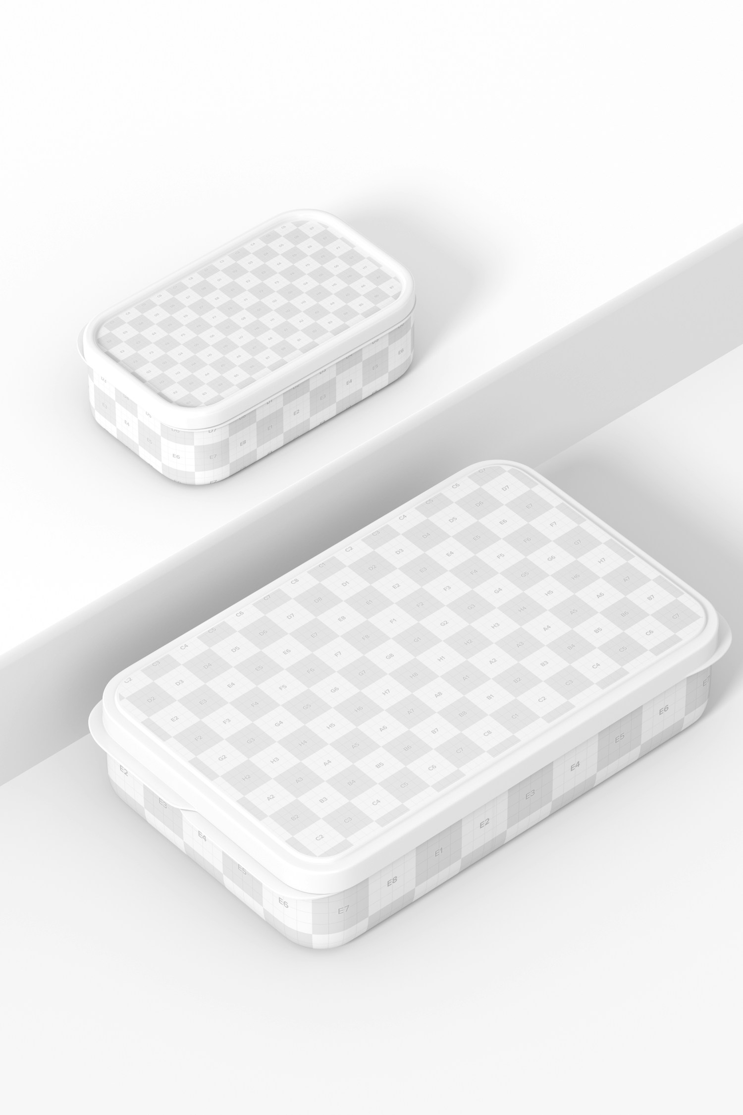 Lunch Boxes Mockup, Perspective View