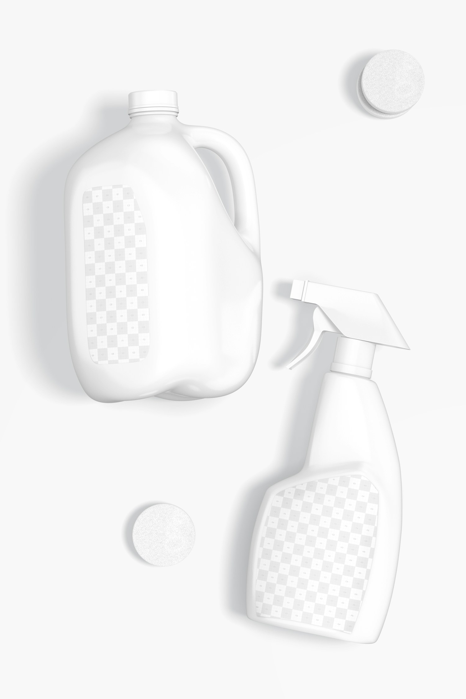 Cleaning Products Scene Mockup, Top View