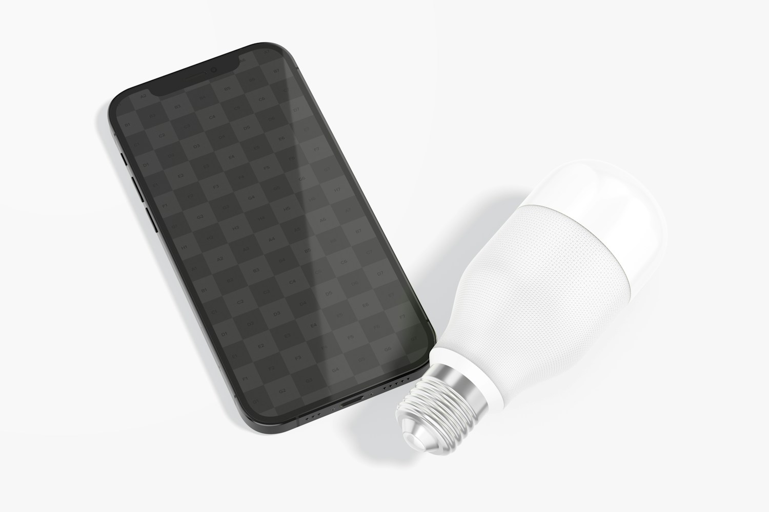 Maqueta de Bombillo Inteligente LED, con Teléfono