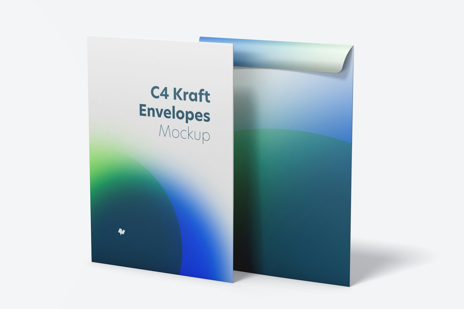 C4 Kraft Envelopes Mockup, Front and Back View