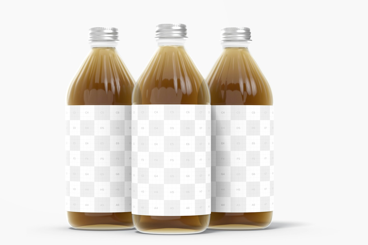 16 oz Glass Vinegar Bottle Set Mockup