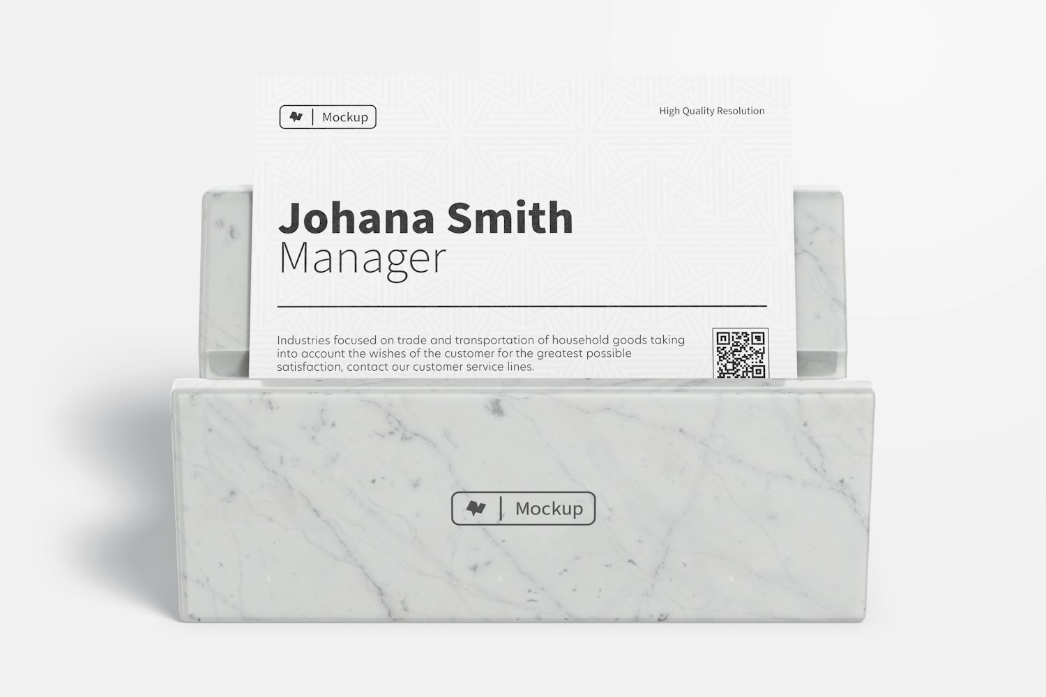 Marble Businnes Card Holder Mockup,  Front View