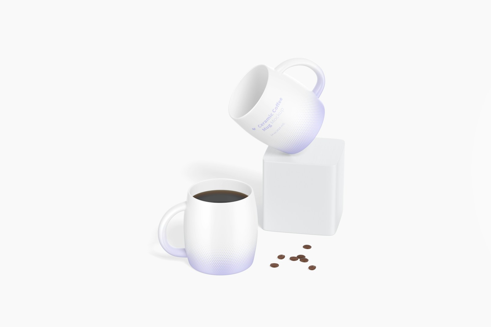 14 oz Ceramic Coffee Mugs Mockup