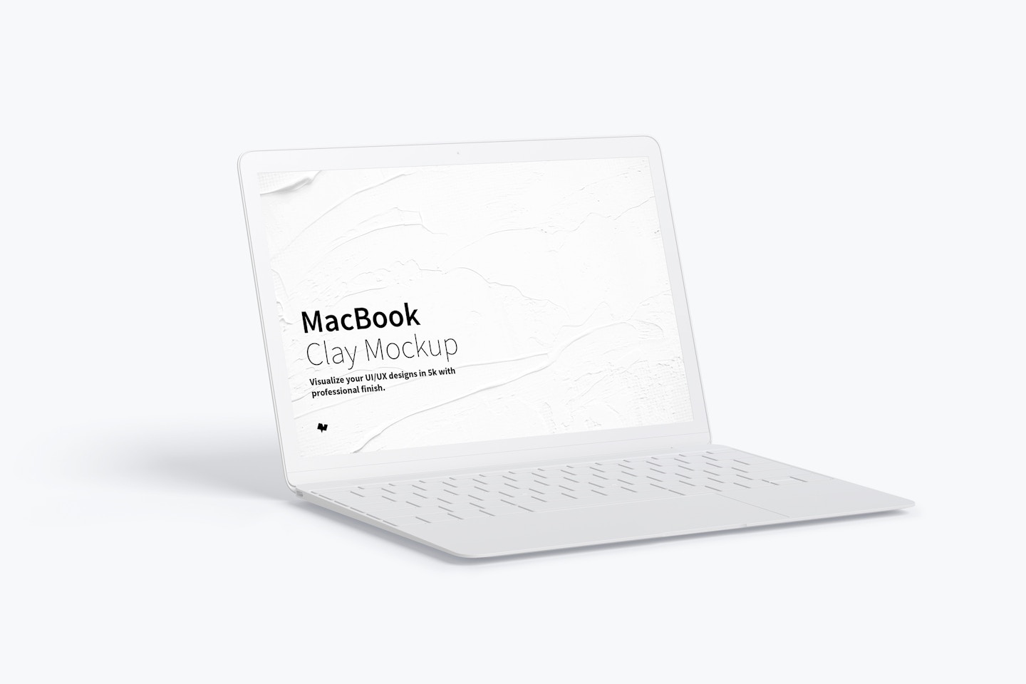 Clay MacBook Mockup, Left View