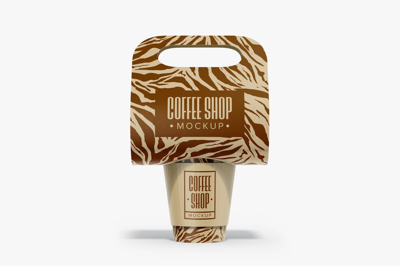 Coffee Cup Paper Holder Mockup, Front View