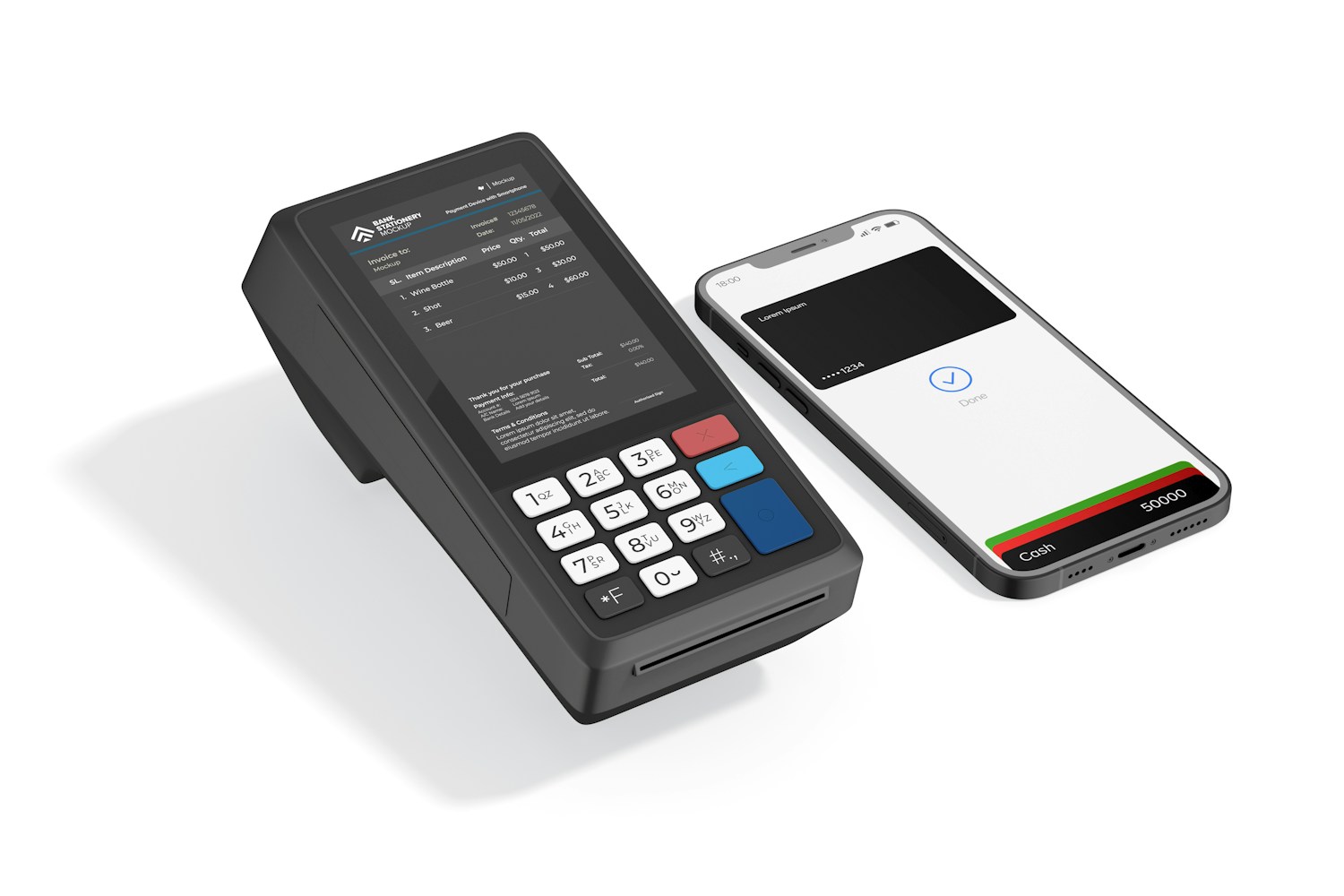 Payment Device with Smartphone Mockup
