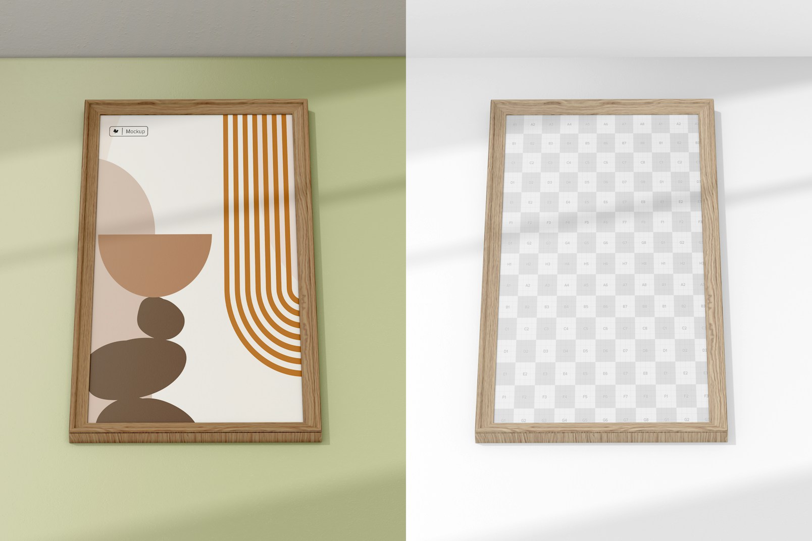 Large Size Rectangle Frame Mockup, Low Angle View