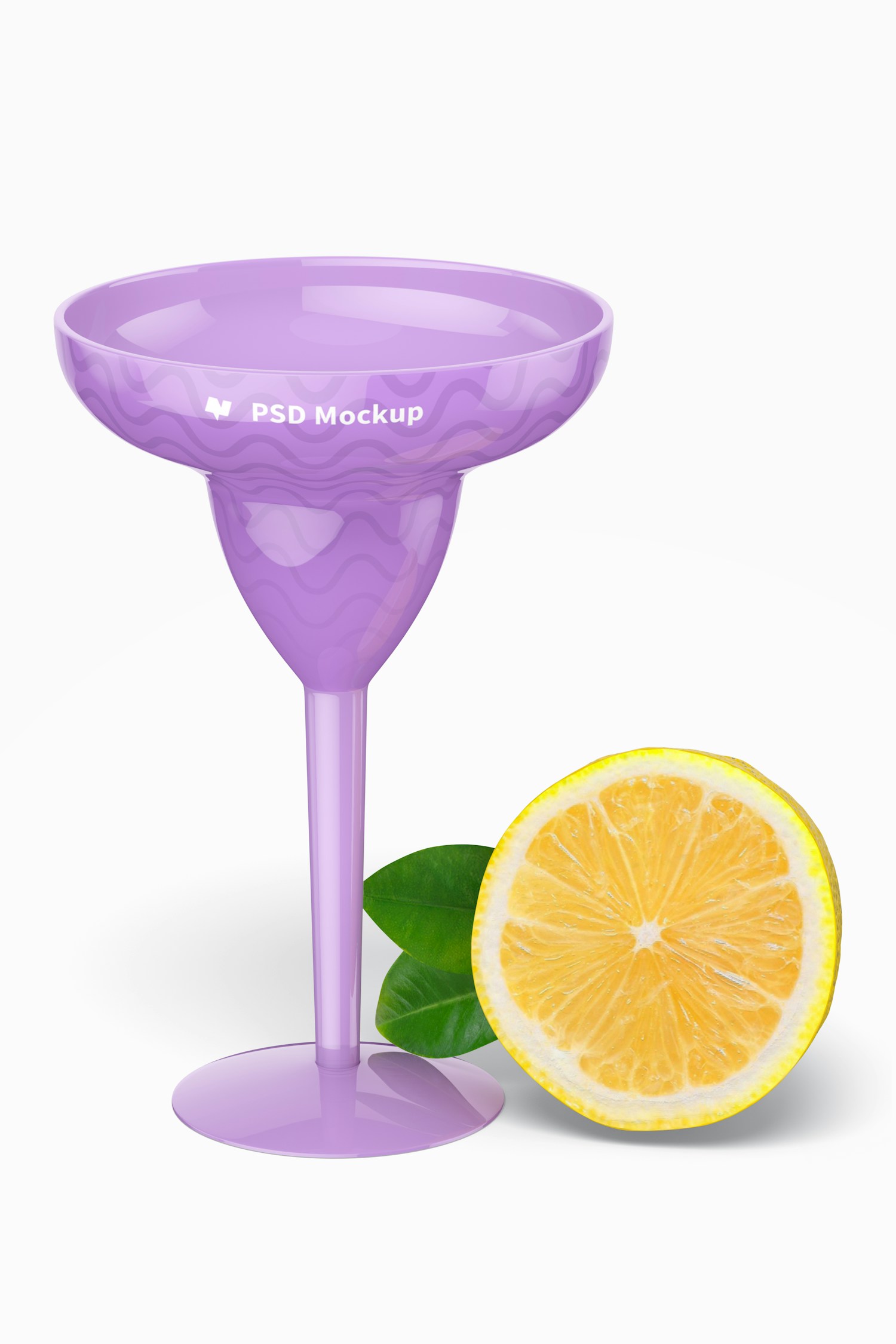 Plastic Margarita Glass whit Lemon Mockup