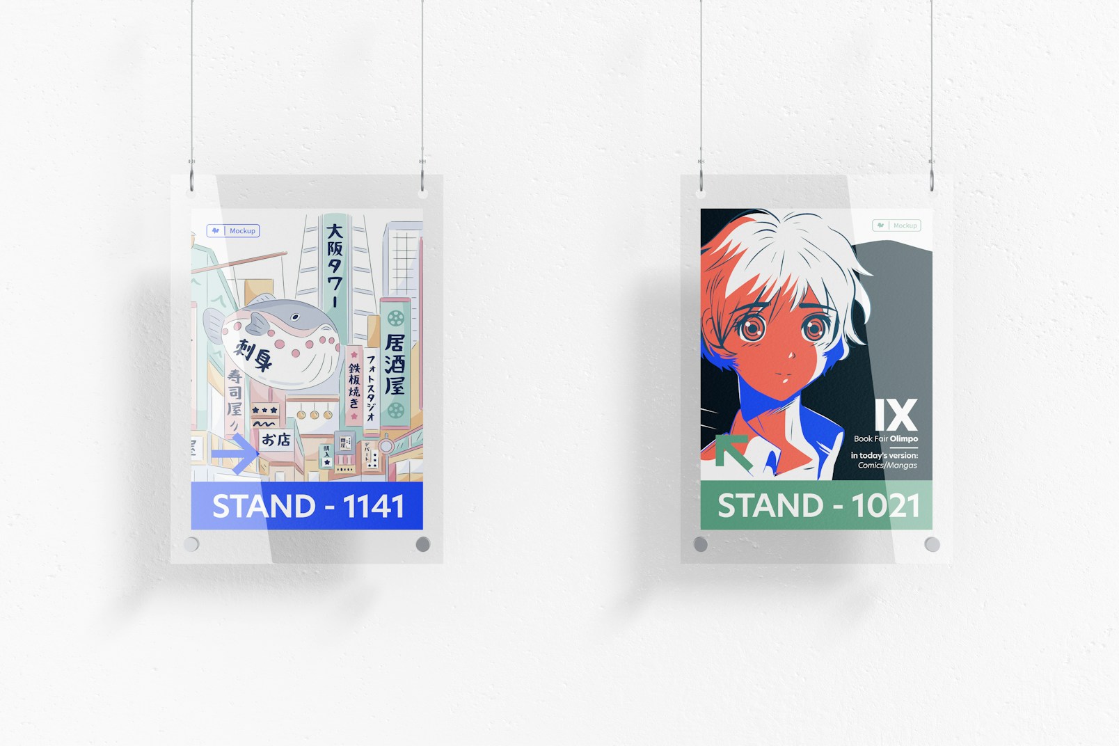 Acrylic Poster Frames Mockup, Front View