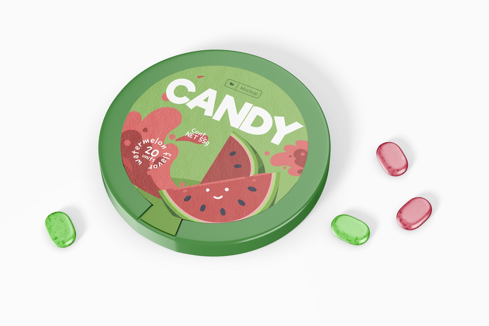 Round Candy Box Mockup