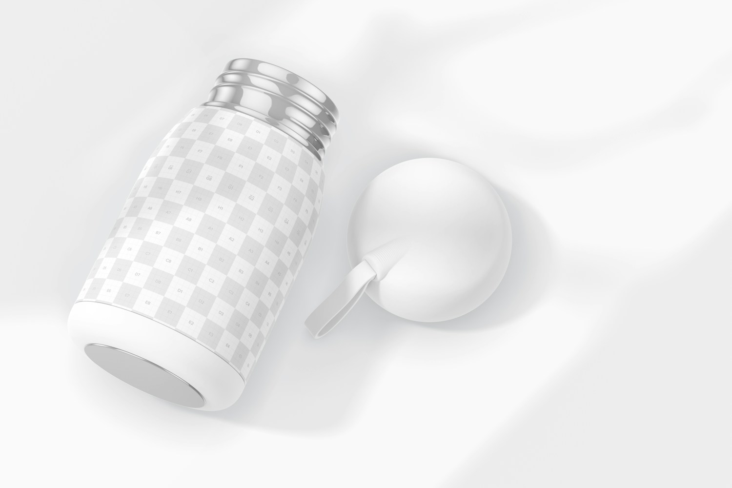 Small Kids Water Flask Mockup, Top View
