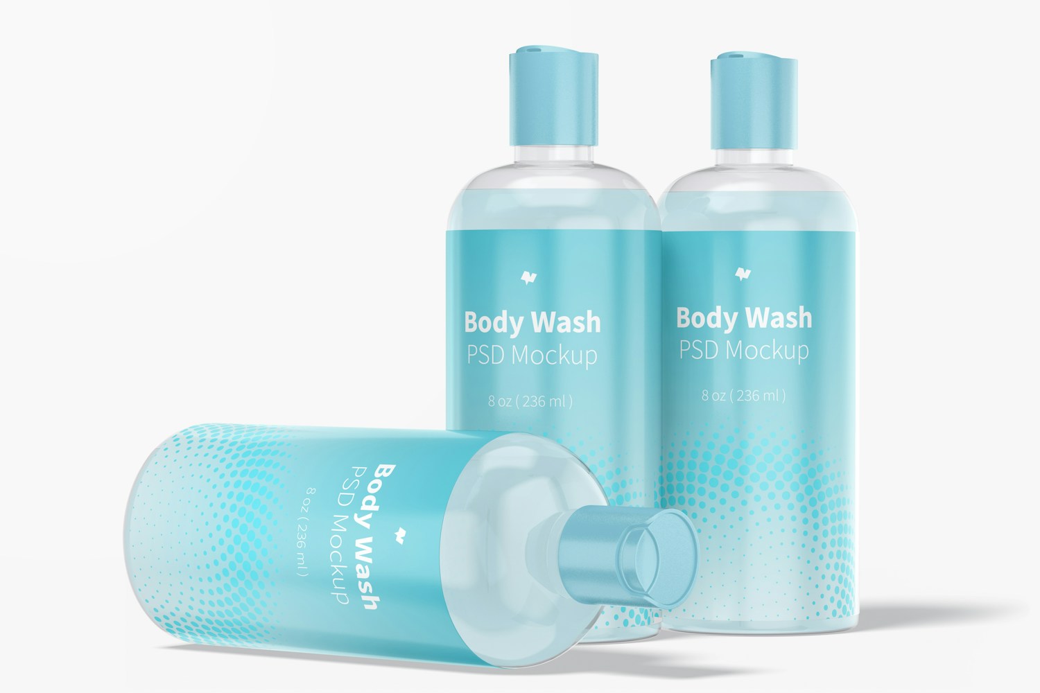 Plastic Body Wash Bottles Mockup Plastic Body Wash Bottles Mockup