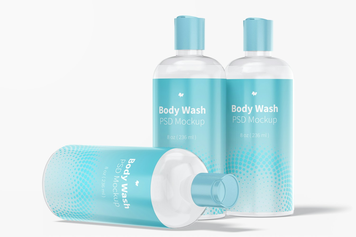 Plastic Body Wash Bottles Mockup Plastic Body Wash Bottles Mockup